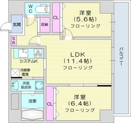 グレイスコート桑園の物件間取画像